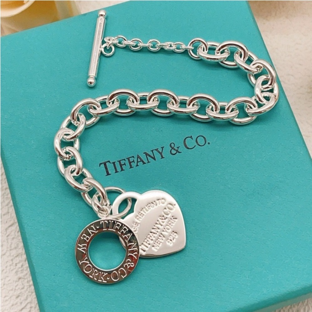Tiffany & Co. Silver and Red Charm Bracelet